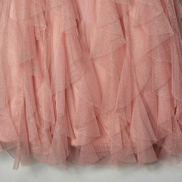 Teeze Me Strapless pink glitter dress, party homec - Picture 3 of 11